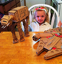 Cardboard Star Wars: Homemade AT-AT & Millennium Falcon Cardboard Star Wars: Homemade AT-AT & Millennium Falcon