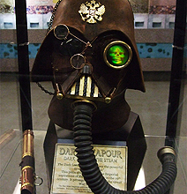 Darth Vapour: Iconic Steampunk Leather Helmet Darth Vapour: Iconic Steampunk Leather Helmet