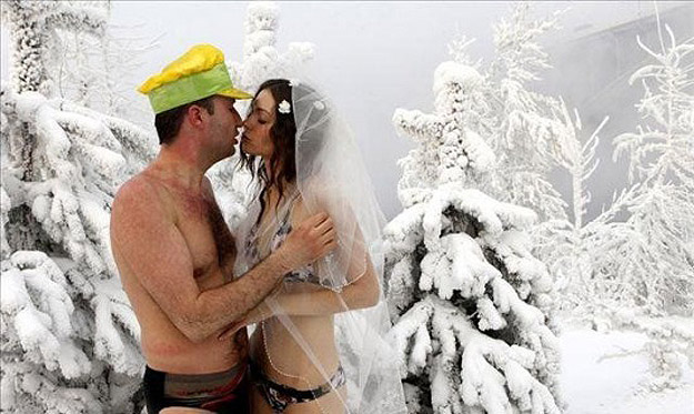 Marriage Ceremony in Freezing Water