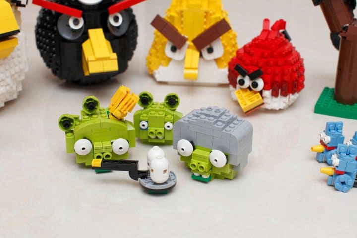 Closeup Lego Green Pigs Birds