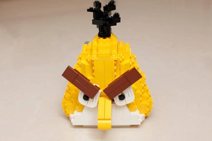 Yellow Bird Lego Build Closeup