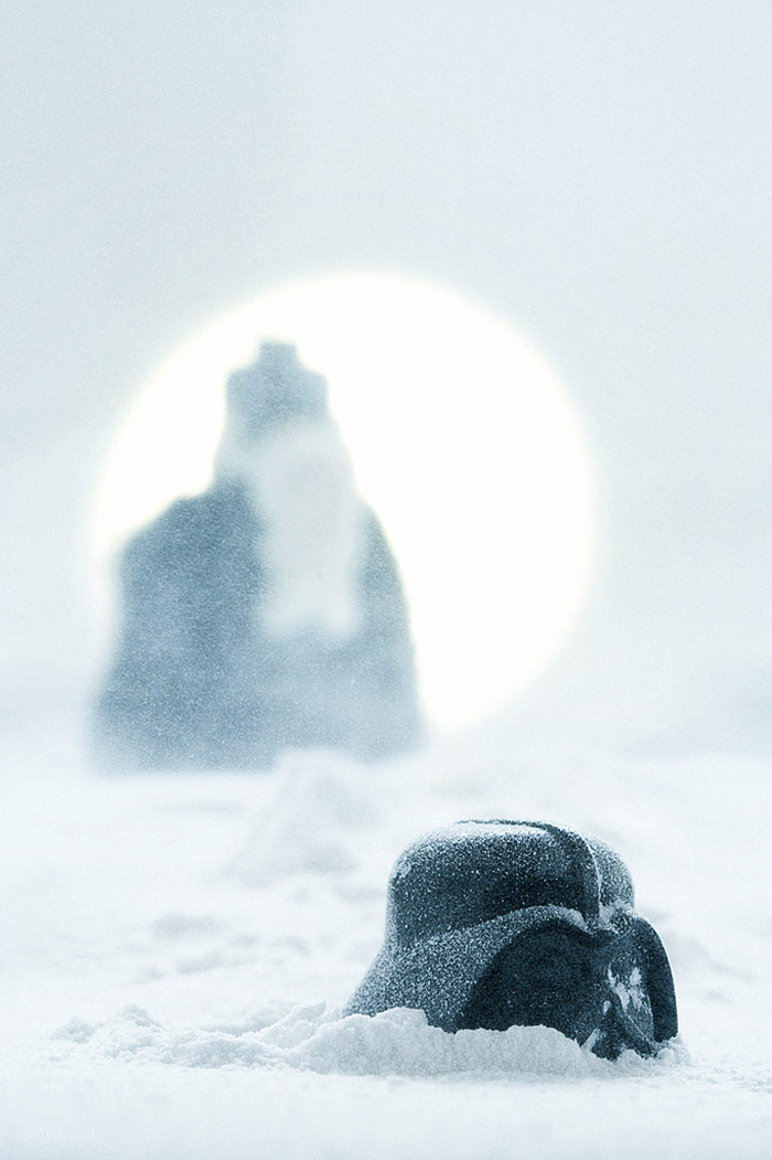 Darth Vader Immersed In Snow