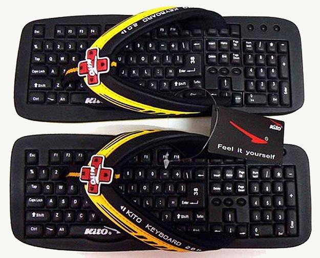 Colorful Sandals Made From Keyboard