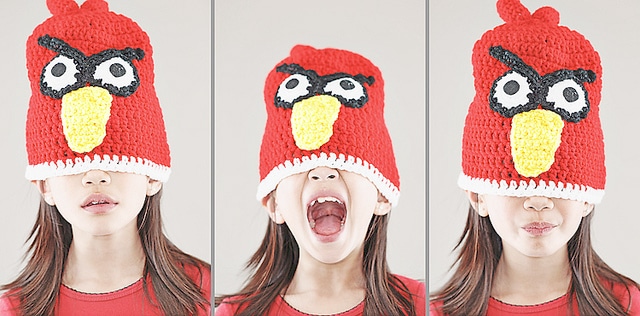 Angry Birds Knitted Hat Photography