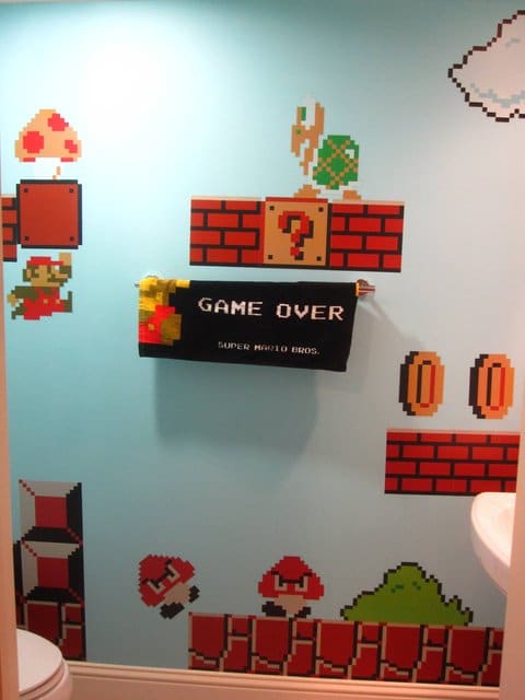 Blocks Super Mario Bathroom Wall