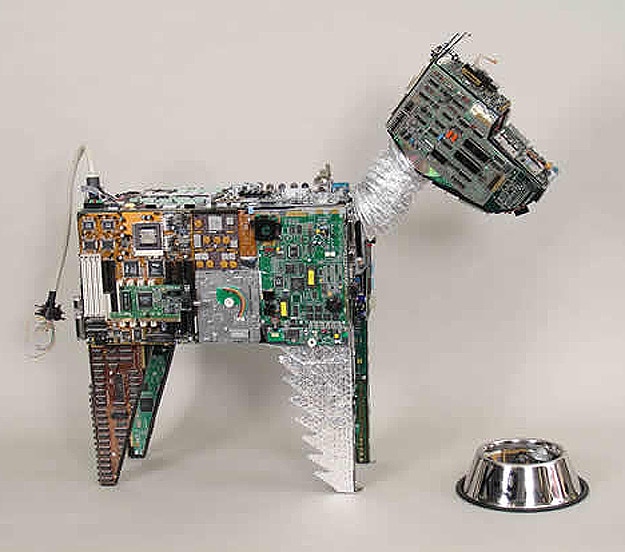 Circuit Board Dog Sculpture