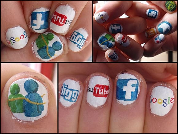 social media icon inspired nails