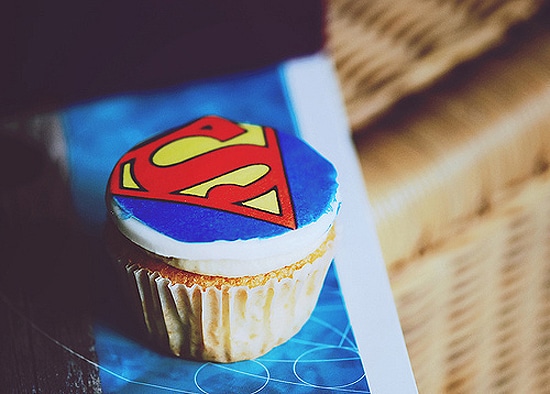 Colorful Superman Decorated Cupcake