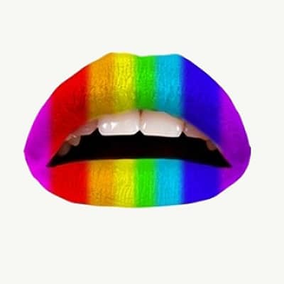 Rainbow Designed Lip Tattoos