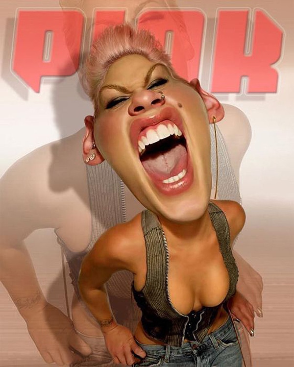 Pink Caricature By Rodney Pike