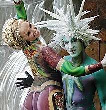 Colorful Works Of Art Painted On Human Bodies