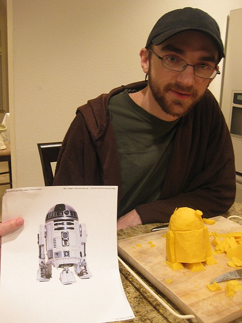 R2D2 Carved Out Of Cheese 