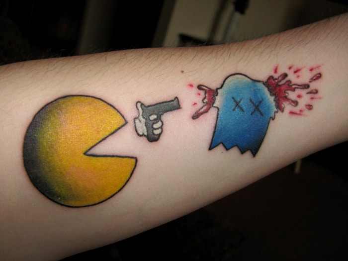 Pac Man Retro Tattoo Designs