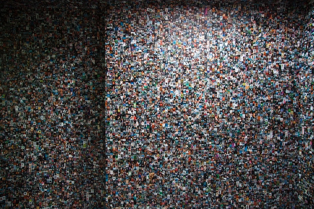 100,000 Facebook Profile Photos On The Wall