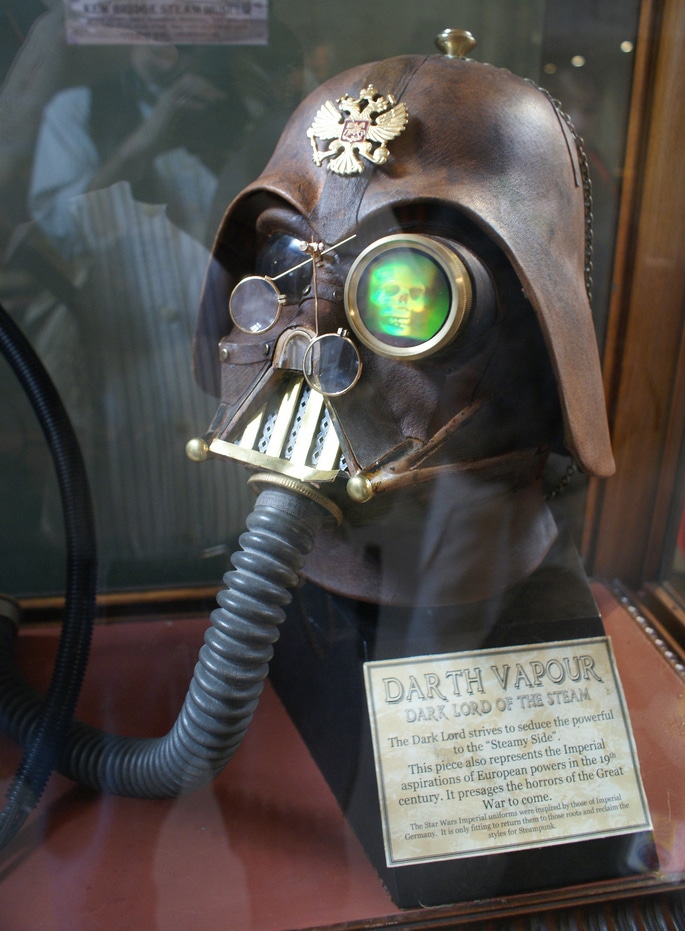 Darth Vapour Leather Steampunk Helmet