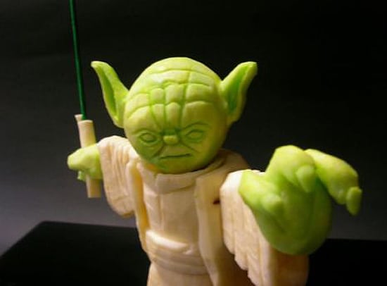 Yoda Carved From Vegetables