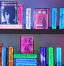 A Futuristic Digital Library Created With Colorful LED Books