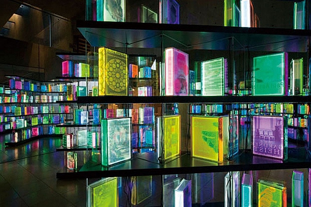 Art Installation With Colorful Books
