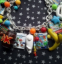 Super Mario Fans: Geeky Wii Video Game Charm Bracelet Super Mario Fans: Geeky Wii Video Game Charm Bracelet