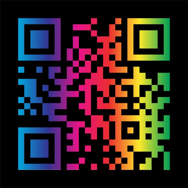 Rainbow Colored QR Code Barcode