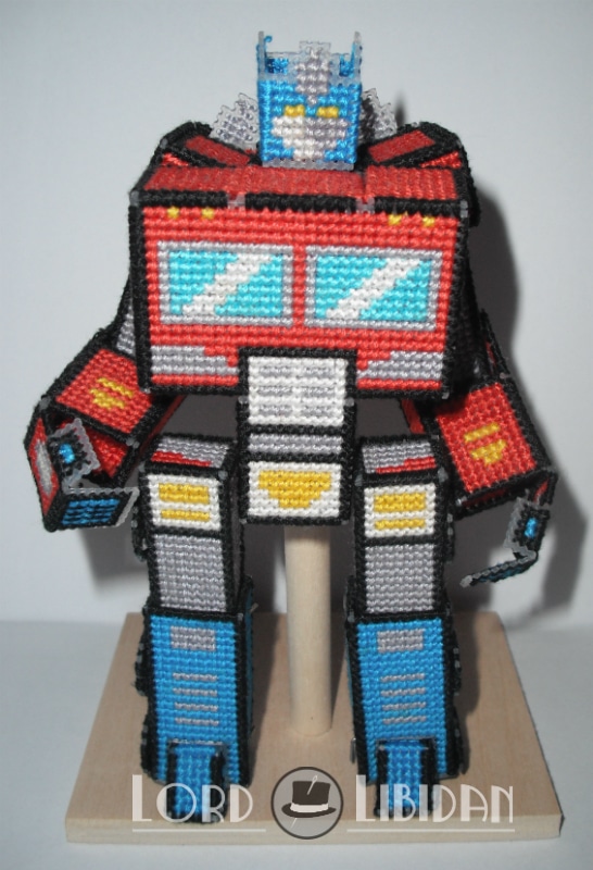 Cross Stitched Optimus Prime Transformer