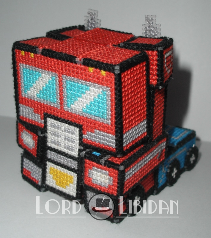 Cross Stitched Optimus Prime Transformer