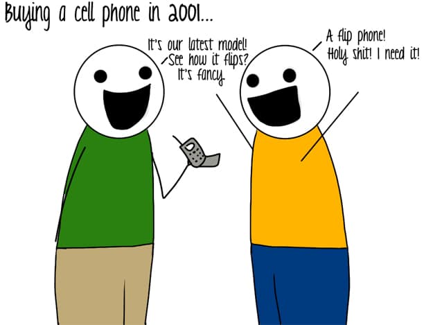 Cell Phones Then and Now