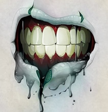 Drooling Zombie Lips: A Photoshop Masterpiece