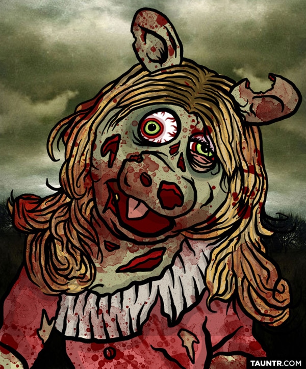 Miss Piggy Redesigned As Zombie