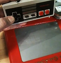 NES Controlled Etch A Sketch Pad Is Doubled Up Retro NES Controlled Etch A Sketch Pad Is Doubled Up Retro