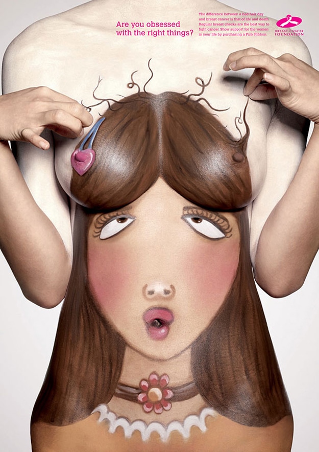 Breast Cancer Awareness Ads 3 Creative Cancer Body Painting
