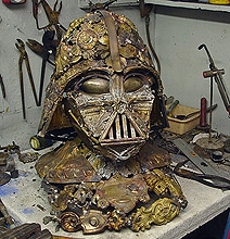 Badass Darth Vader Bust Created From Tarnished Spoons & Old Junk Badass Darth Vader Bust Created From Tarnished Spoons & Old Junk