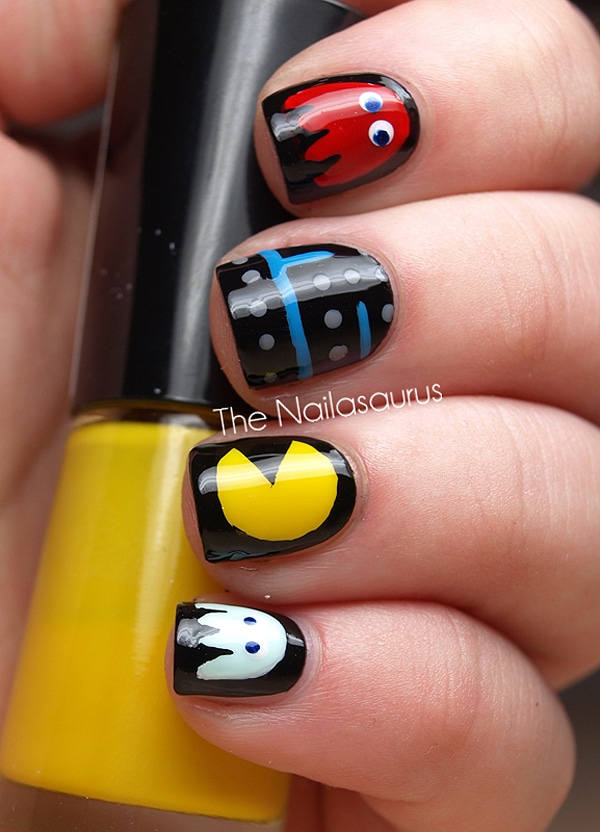 Pac-Man '80s Nail Art