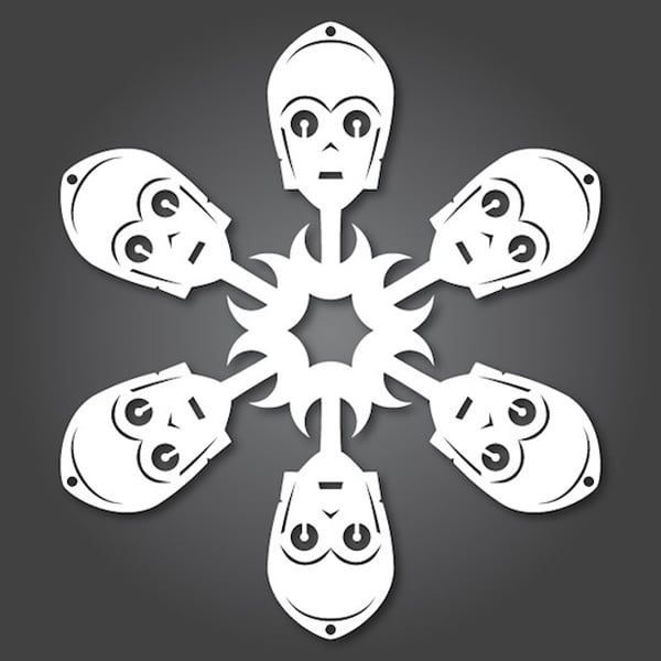 C-3PO Paper Winter Snowflake