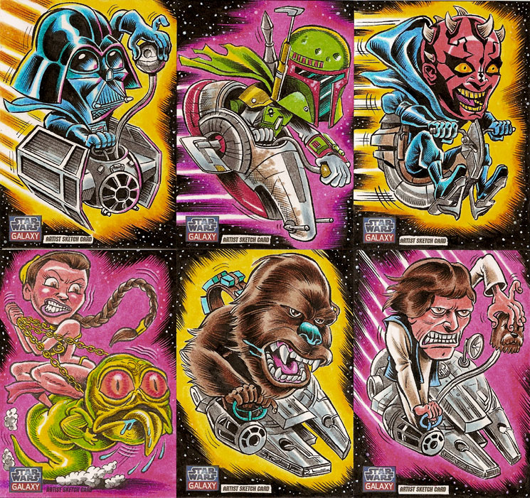 Star Wars Cartoon Illustration Cards