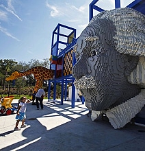Giant Albert Einstein Head Created Using Lego