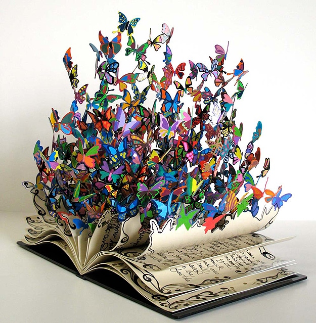 Butterfly Flying From Book