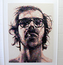 Chuck Close Portrait Created Using Only Lego Chuck Close Portrait Created Using Only Lego