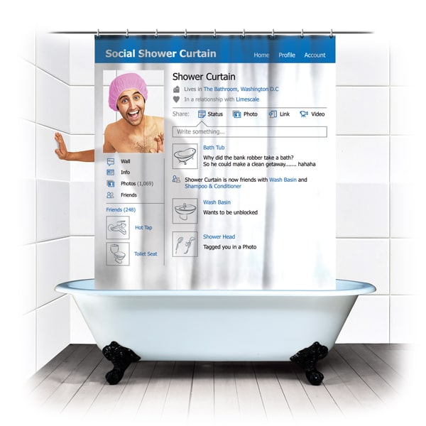 Facebook Social Shower Curtain Concept