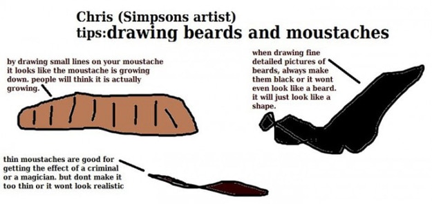 Draw Cartoon Beards and Moustaches