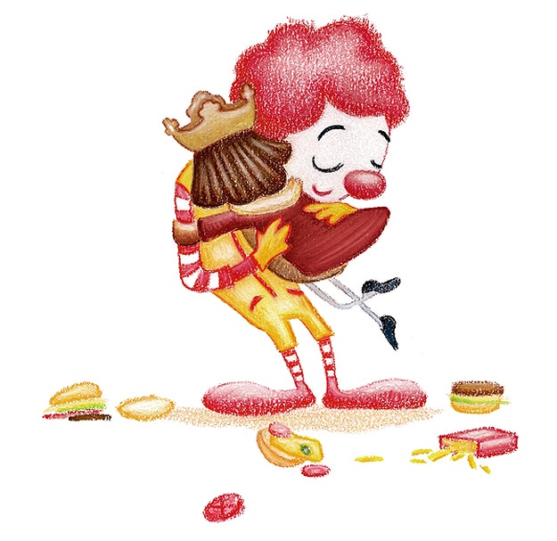 Ronald McDonald Hugs Burger King