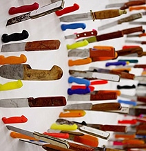 Life Is Beautiful: An Art Installation Created By Stabbing Knives Life Is Beautiful: An Art Installation Created By Stabbing Knives