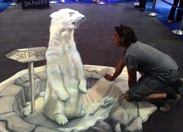 white animal 3D painting