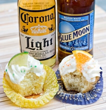 Beer Cupcakes: Corona & Blue Moon Sweetness Beer Cupcakes: Corona & Blue Moon Sweetness