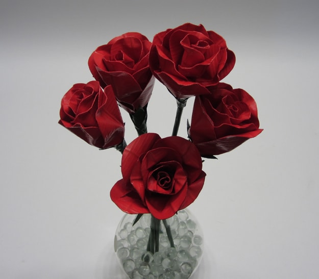 Red Rose Made From Tape