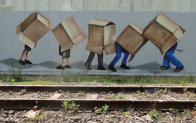 Box Over Heads Street Art