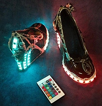 Rad Steampunk Remote Controlled LED Light Up Club Shoes