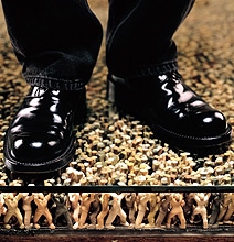 Epic Glass Floor Held Up By 180,000 Plastic Figurines