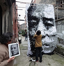 Extraordinary Portrait Made From 750 Pairs Of Socks