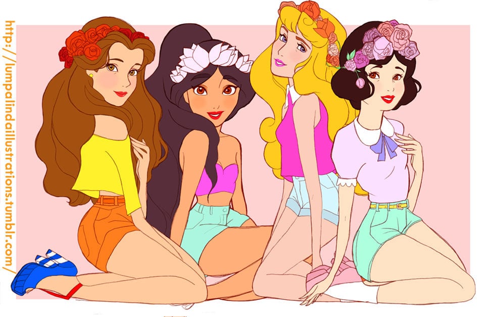 Disney-Princesses-As-Hippies